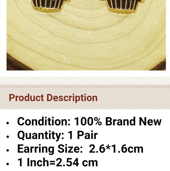 Adorable red Crystal Cherry cupcake earrings - Picture 2 of 6